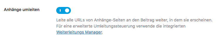 WordPress SEO-Plugin RankMath: Anhang-Seiten weiterleiten