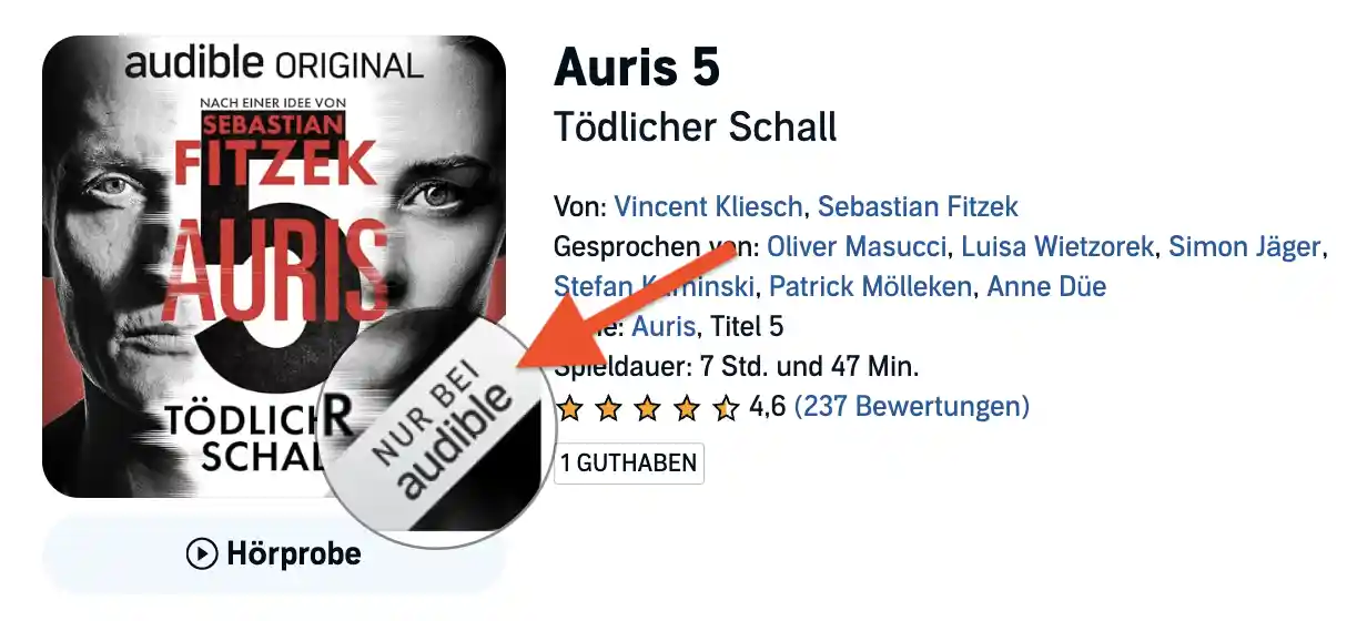 Audible: Exklusiv Titel sind nur bei Audible verfügbar