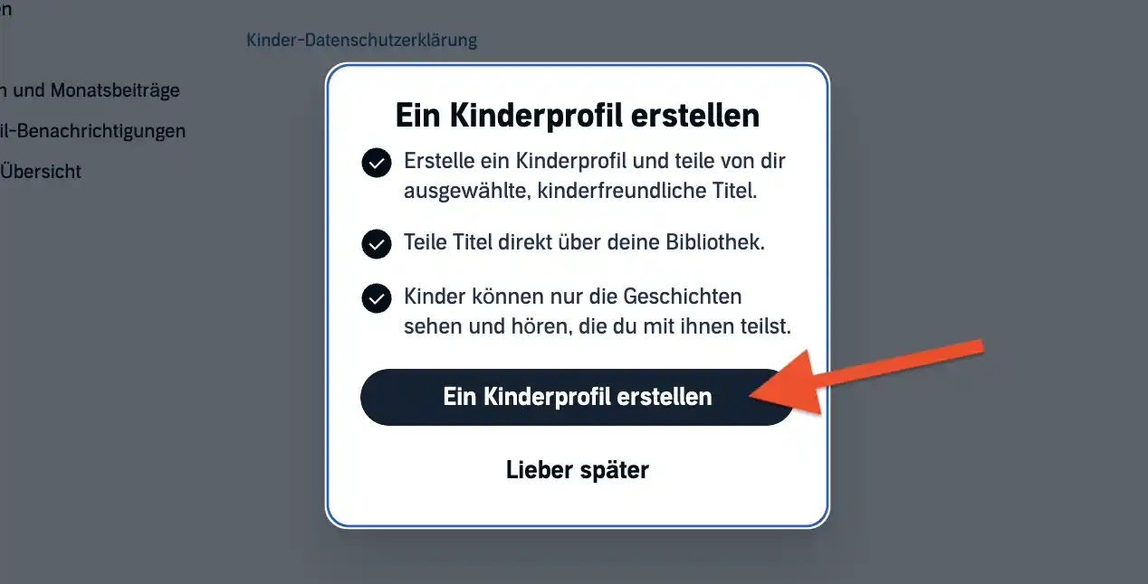 Audible: Kinder-Profil erstellen (2)