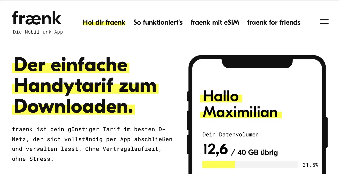 D1-Anbieter: fraenk