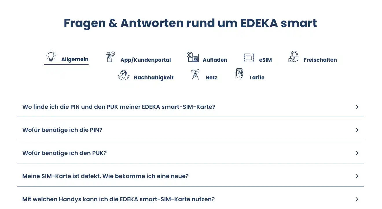 EDEKA smart Service FAQ / Hilfe
