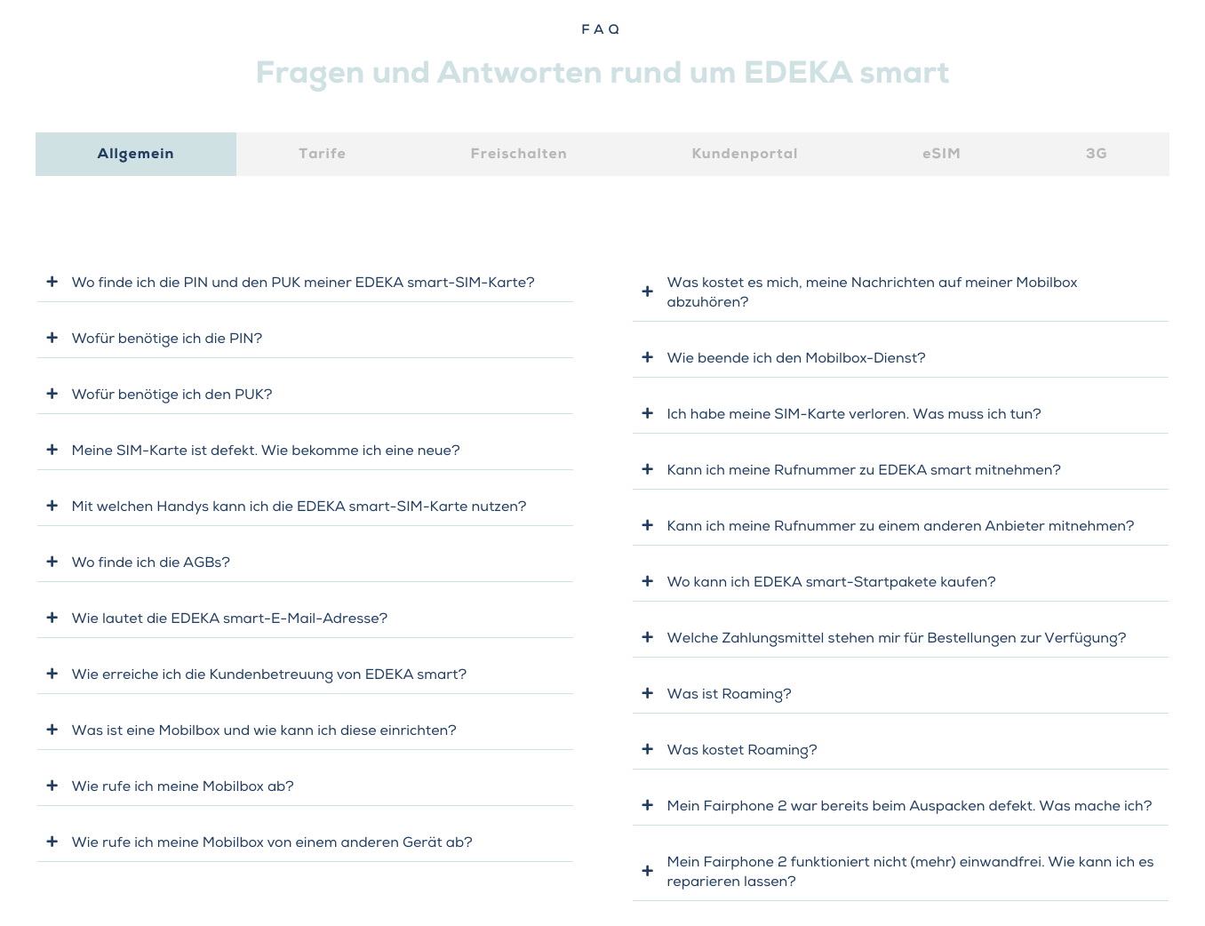 EDEKA smart Service FAQ / Hilfe