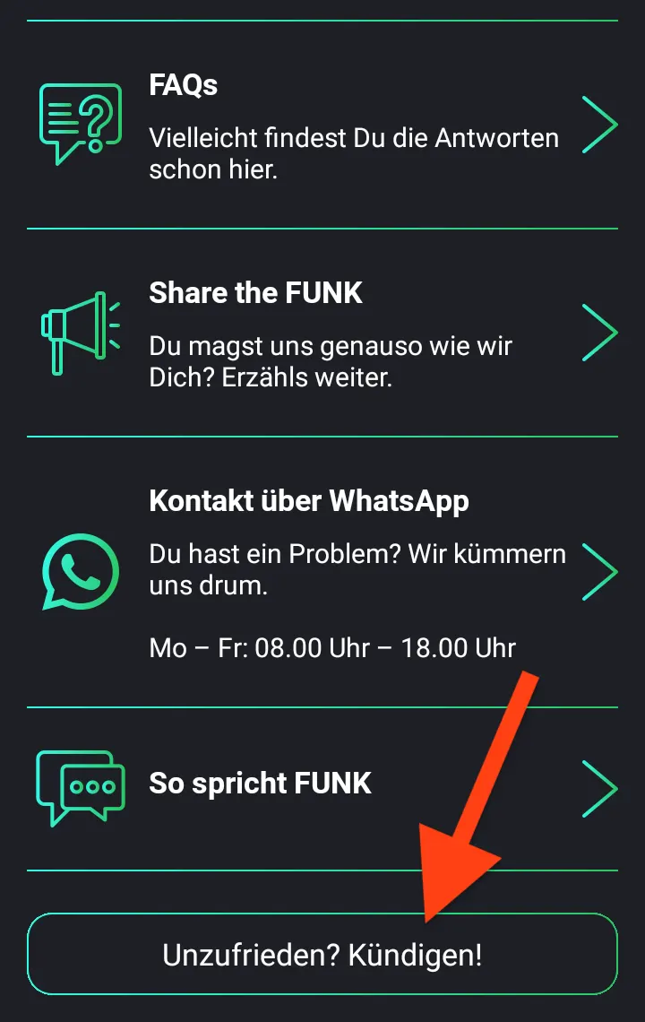 freenet FUNK kündigen - Anleitung (1)
