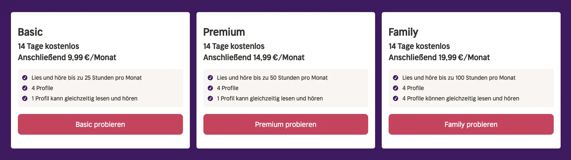 Nextory: Abos (Kosten / Preise)