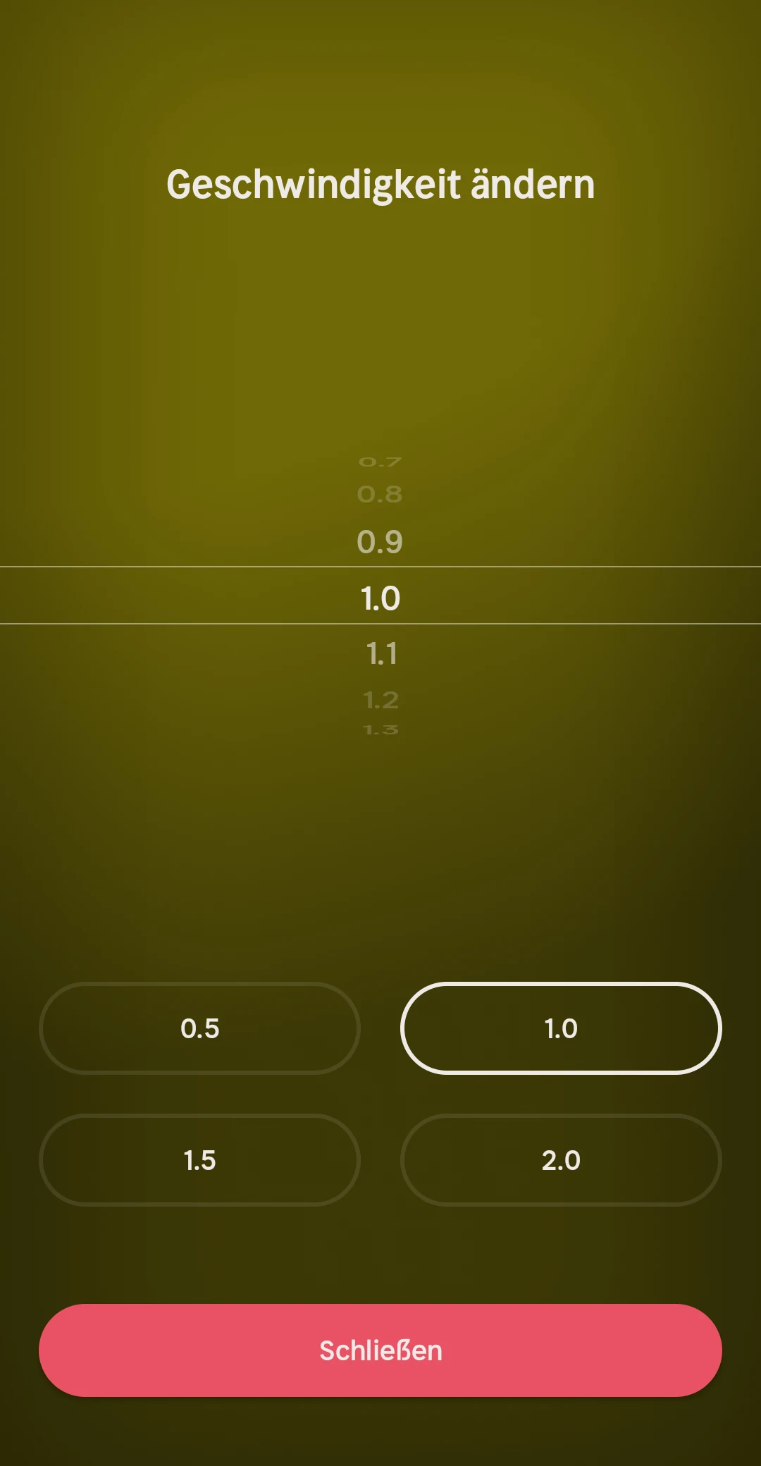 Nextory App: Geschwindigkeit / Speed