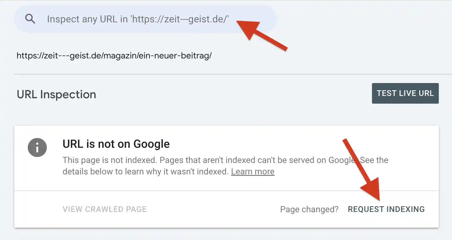 SEO Text: Neuen Text in der Search Console einreichen