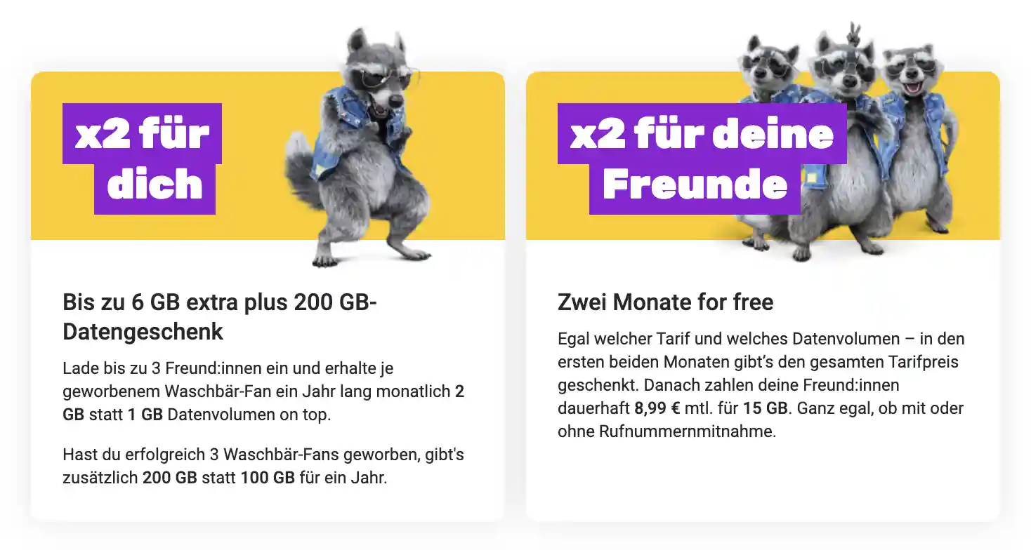 SIMon mobile: Freunde werben und zusätzliches Datenvolumen erhalten (extra GB)