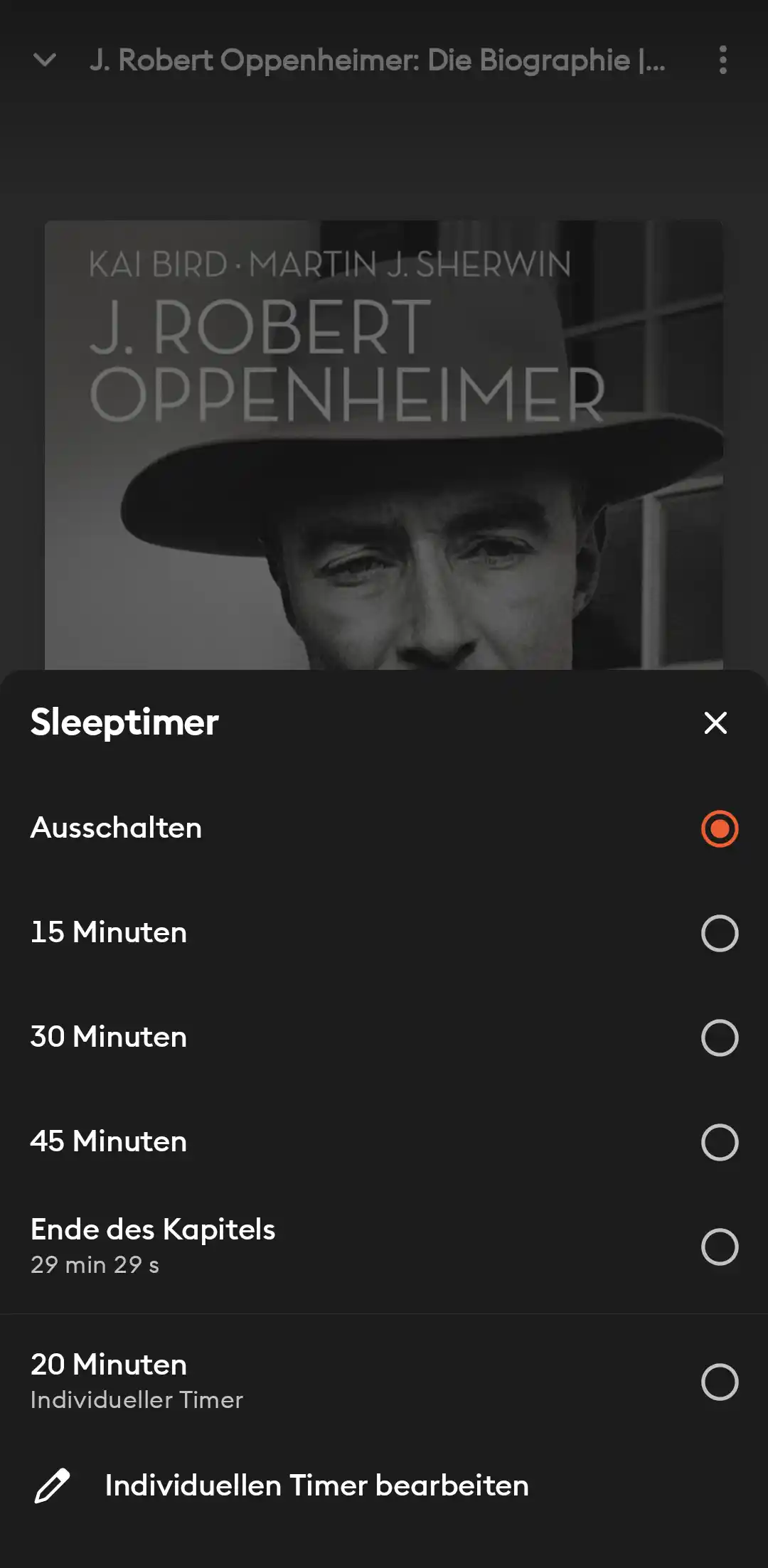 Storytel App: Sleeptimer / Schlummerfunktion / Schlaf-Timer