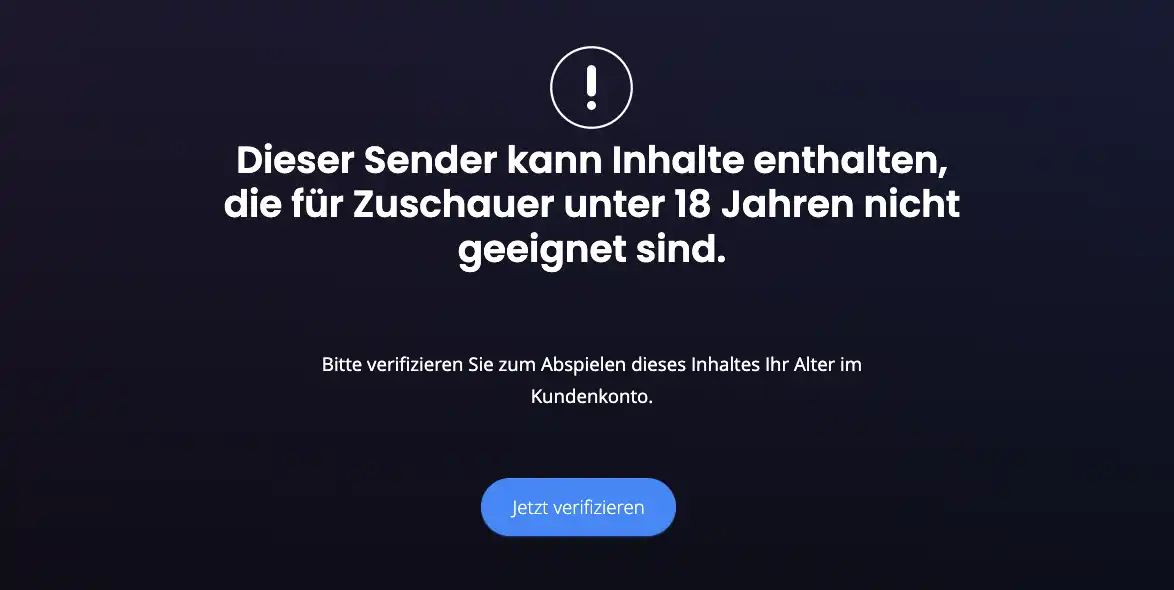 Jugendschutz bei Waipu TV (gesperrte Sendung)