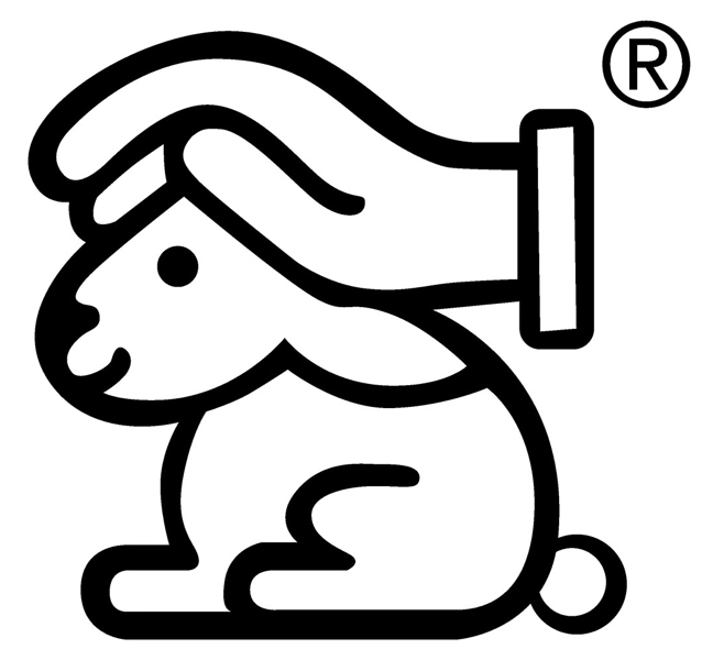 Hase mit schützender Hand Siegel Logo